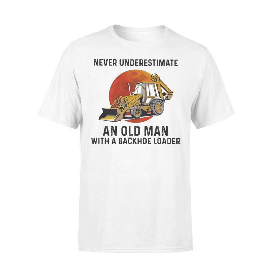 Never Underestimate An Old Woman With A Backhoe Loader Sunset T-shirt