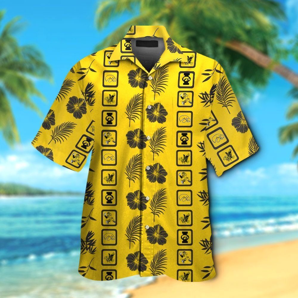 Iowa Hawkeyes Short Sleeve Button Up Tropical Hawaiian Shirt Ver07