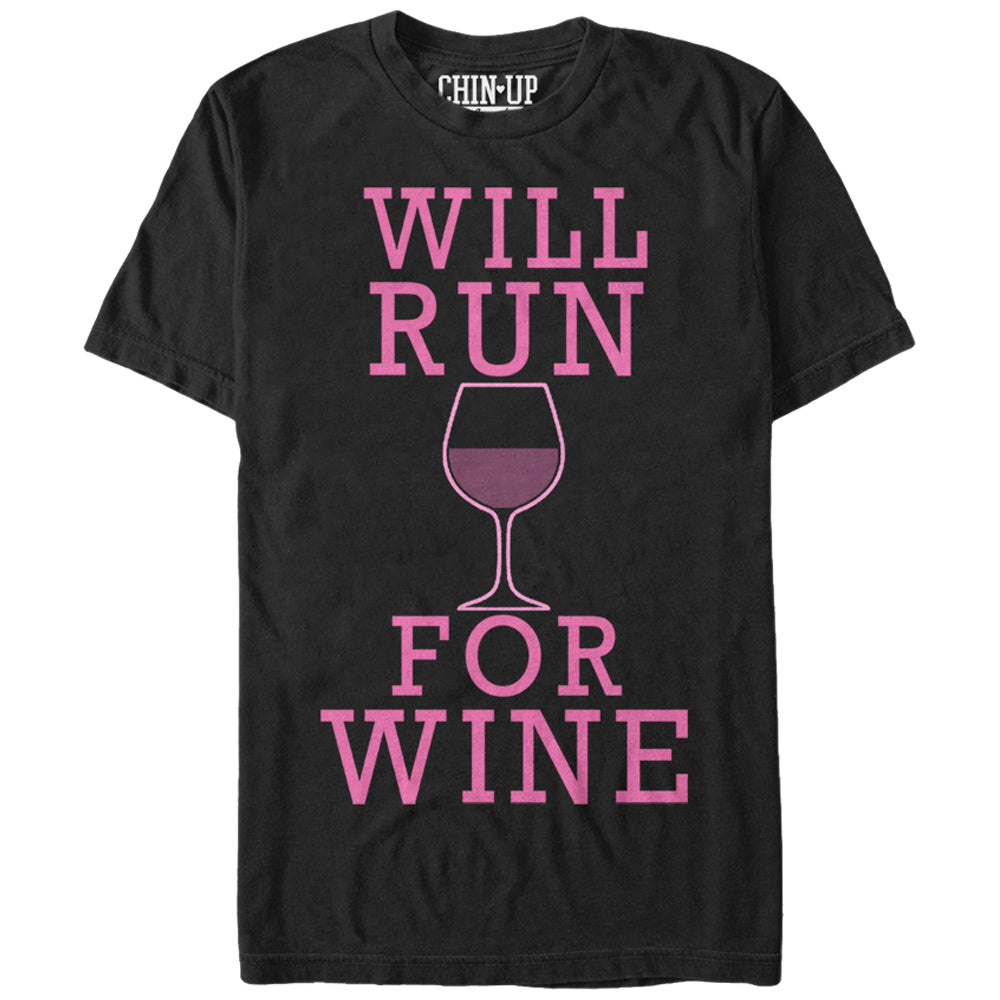 Chin Up Women’S Will Run For Wine  Boyfriend Tee