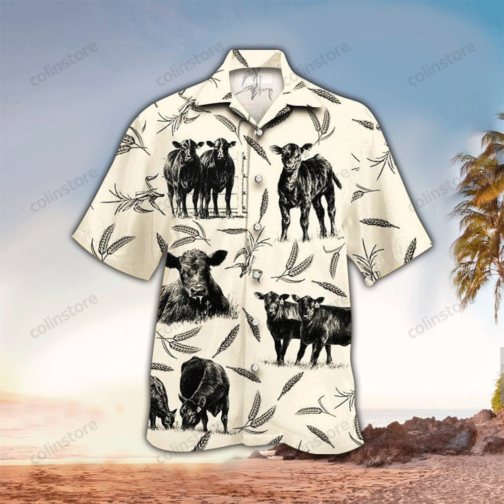 Cow Cattle Farm All Over Print Hawaii Shirt Aloha Ha98308