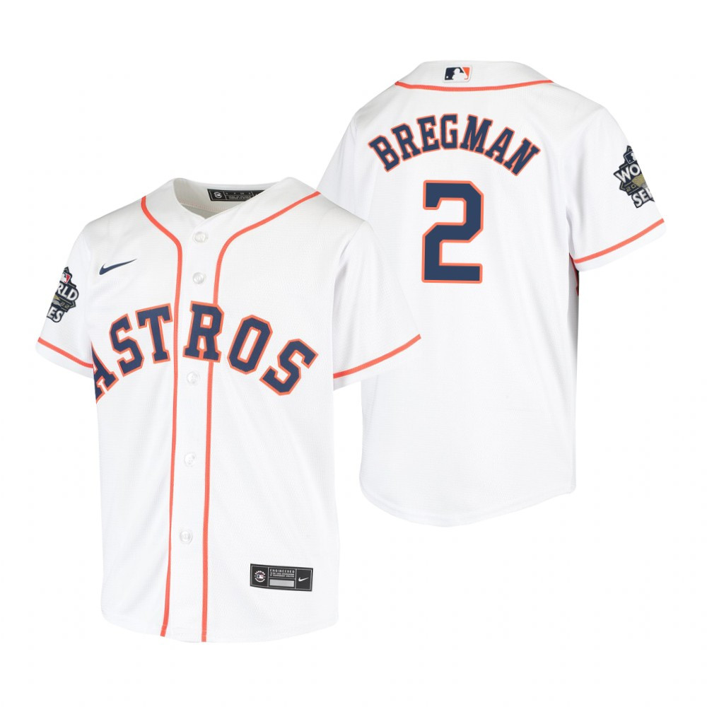 Youth Houston Astros Alex Bregman 2 White 2022-23 World Series Jersey