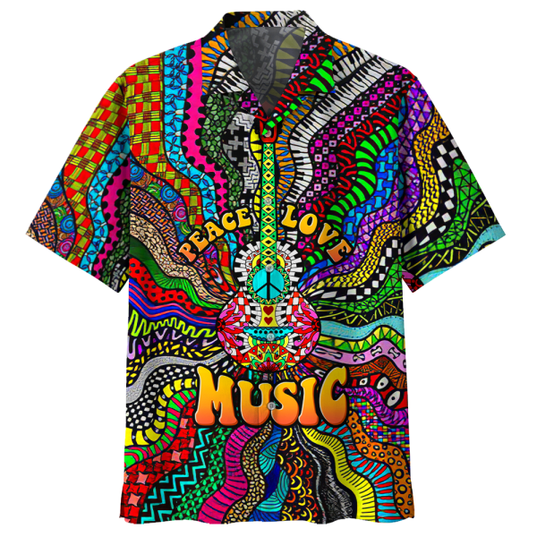 Hippie Peace Love Music Hawaii Shirt For Men Women Adult Ha36027