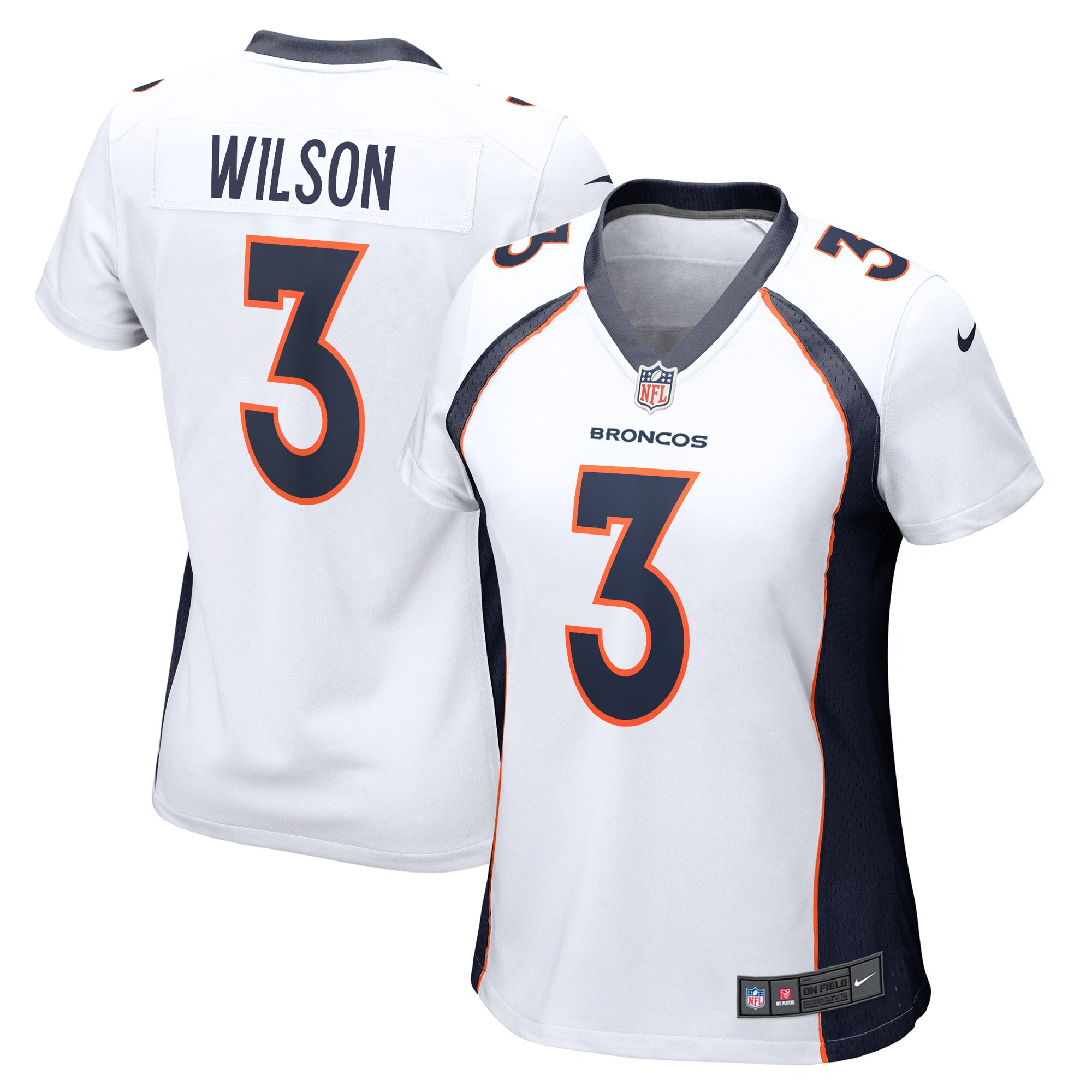 Women’s Denver Broncos Russell Wilson White Player Jersey