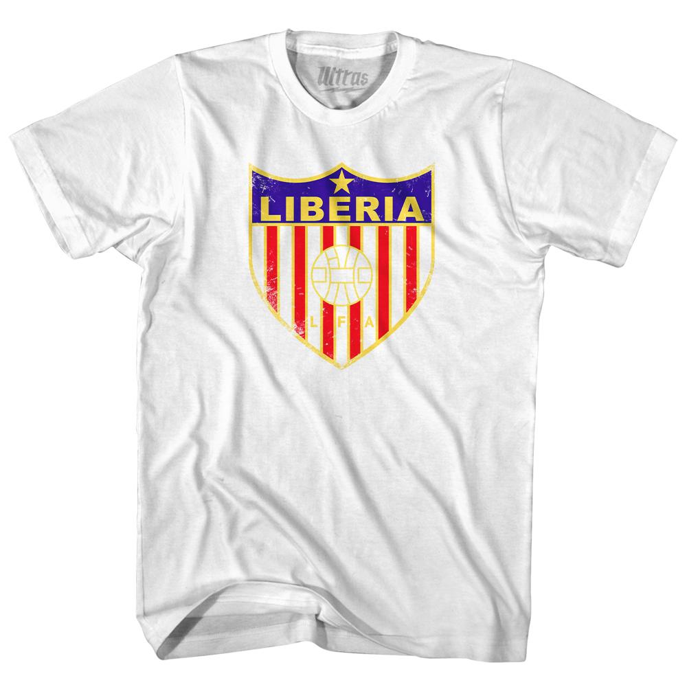 Vintage Liberia Soccer Crest Womens Cotton Junior Cut T-Shirt