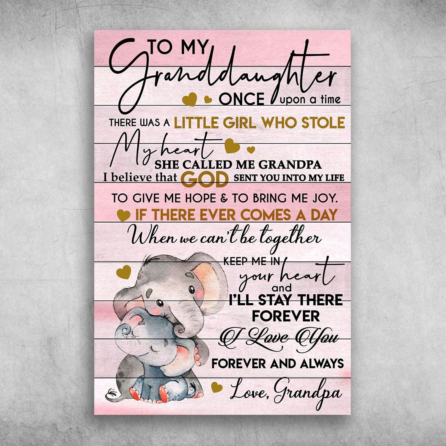 To My Granddaughter I Believe That God Sent You Into My Life Canvas Christmas Gift Ideas