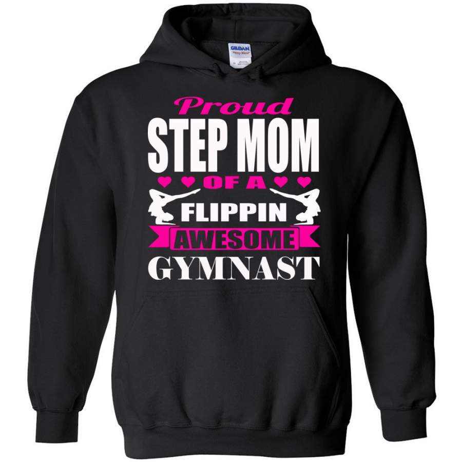 Proud Step Mom Of A Flippin Awesome Gymnast Gymnastics Mom Hoodie