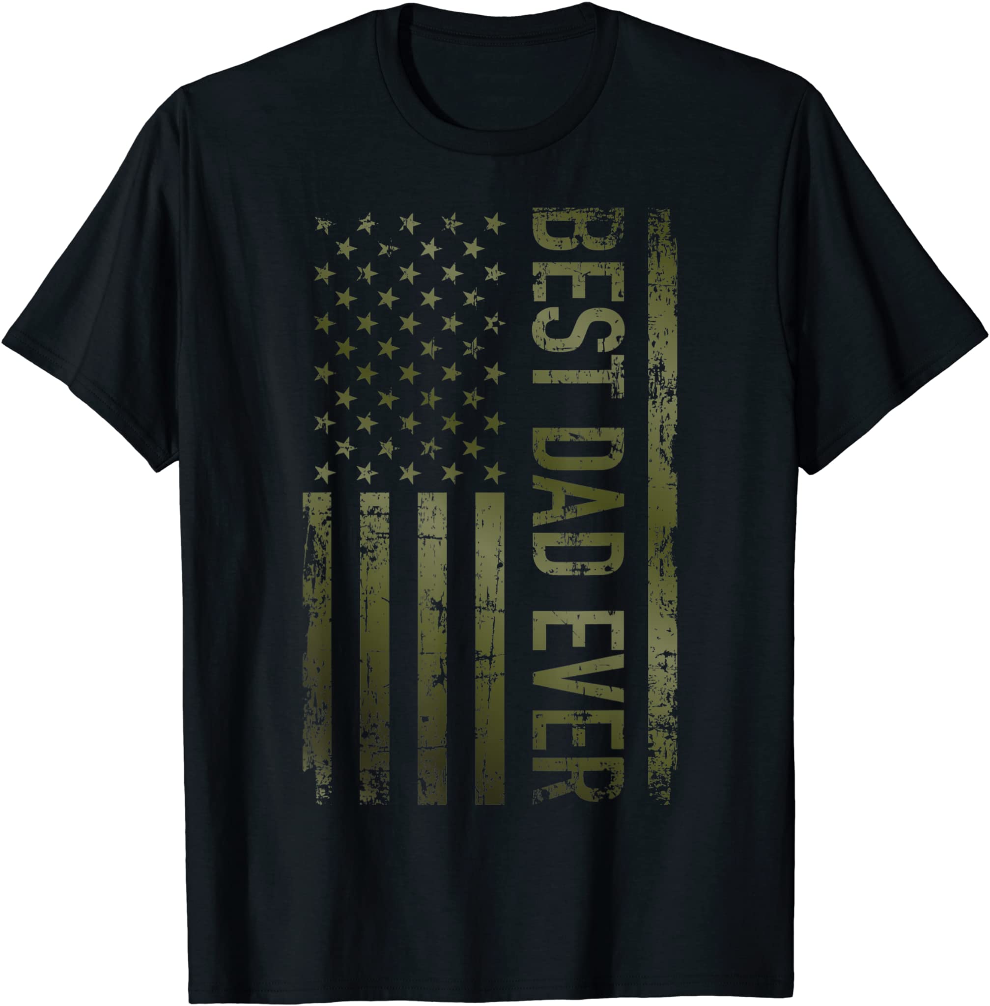 Best dad ever american military camouflage flag gift father T-Shirt