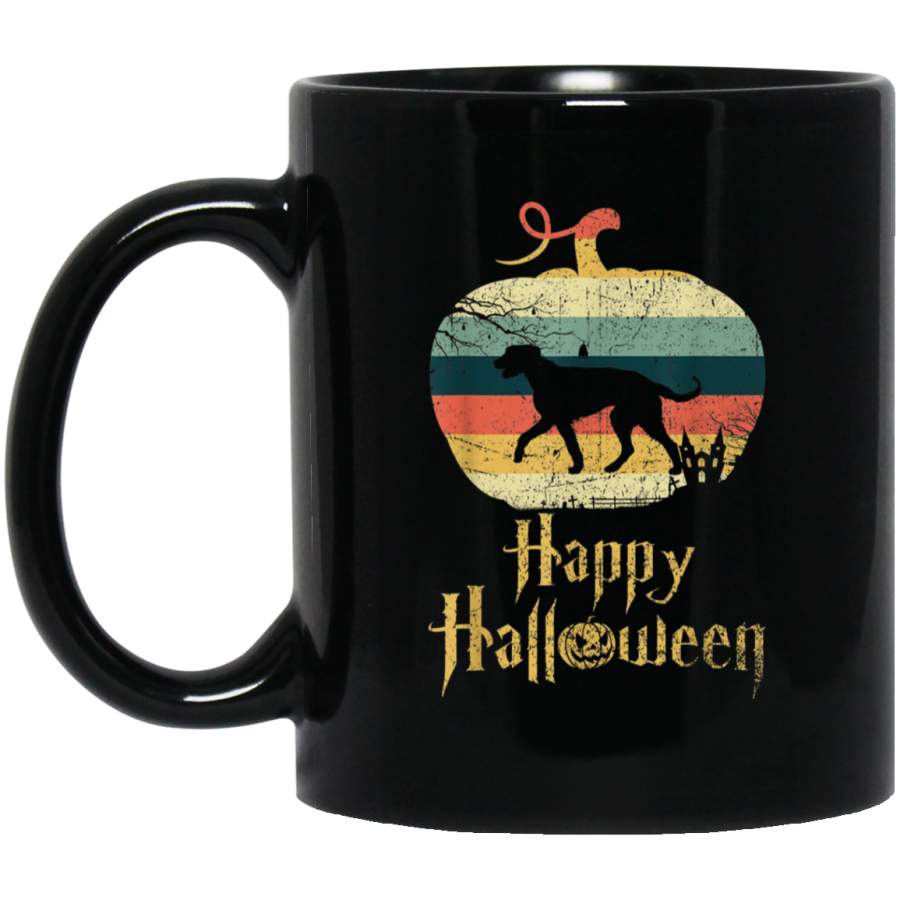 IRISH WOLFHOUND In Pumpkin Vintage Retro Happy Halloween Mug