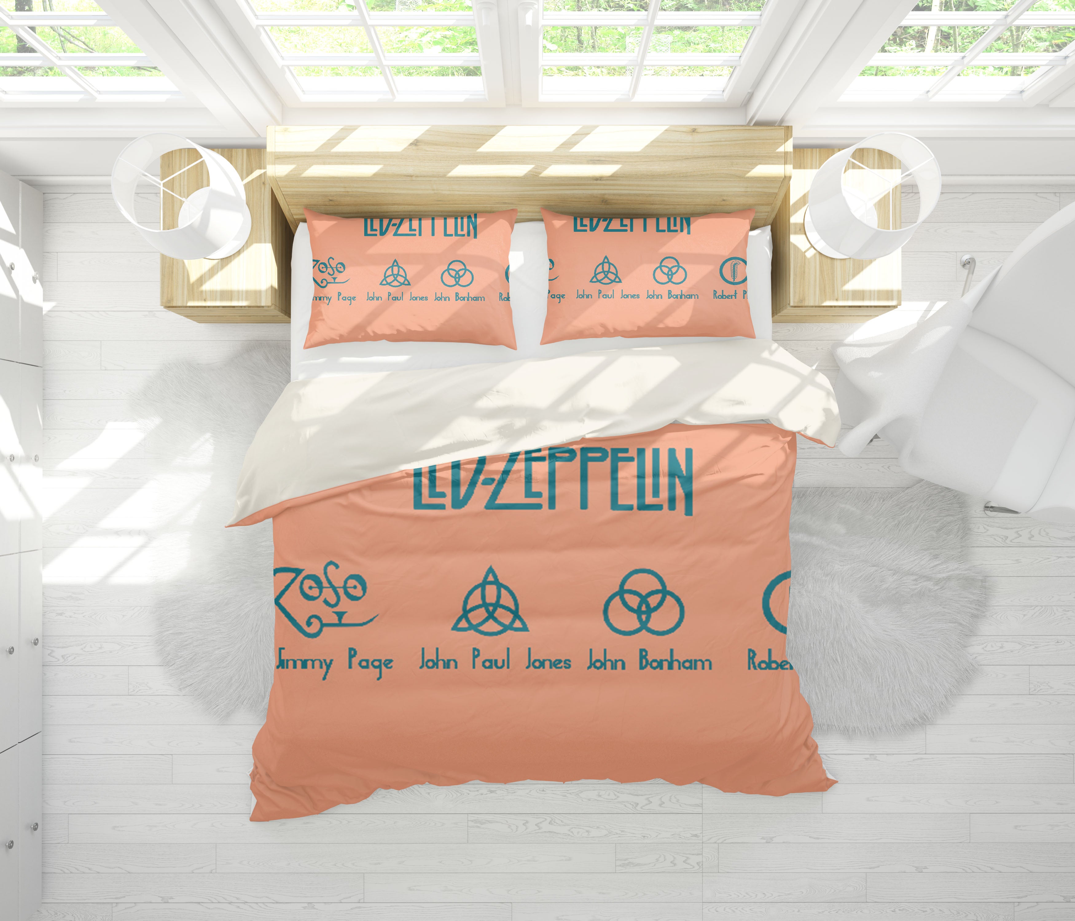 3D Band Led Zeppelin Quilt Cover Set Bedding Set Pillowcases 177