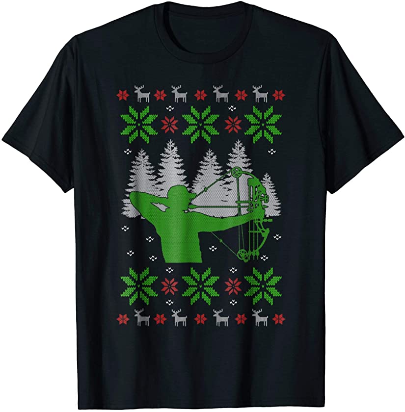 Ugly Christmas Sweater Style Gift Deer Hunting T-Shirt