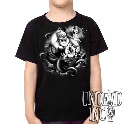 Villains Ursula – Ariel The Little Mermaid –  Kids Unisex Girls And Boys T Shirt Clothing Black Grey