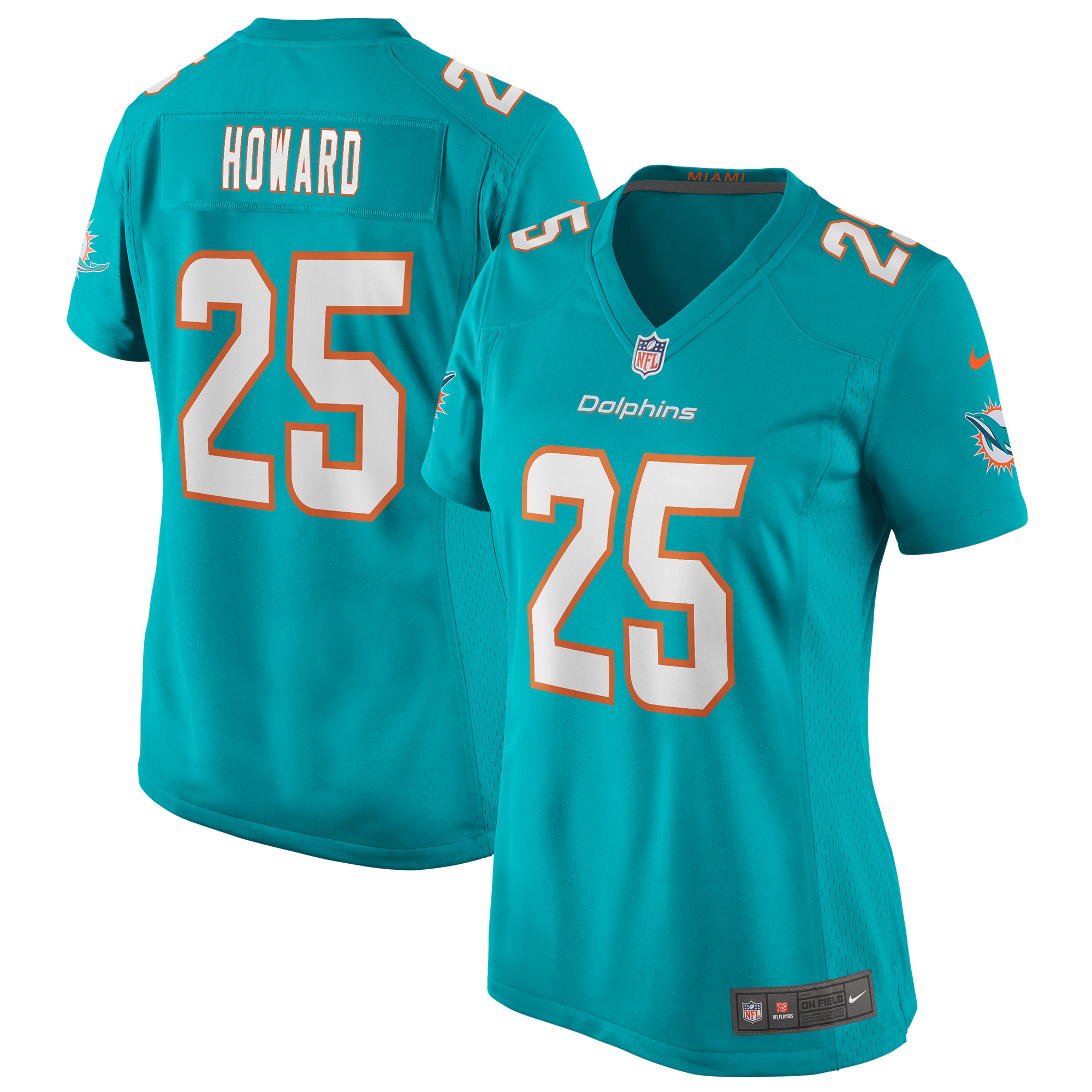 Women’s Xavien Howard Aqua Miami Dolphins Game Jersey