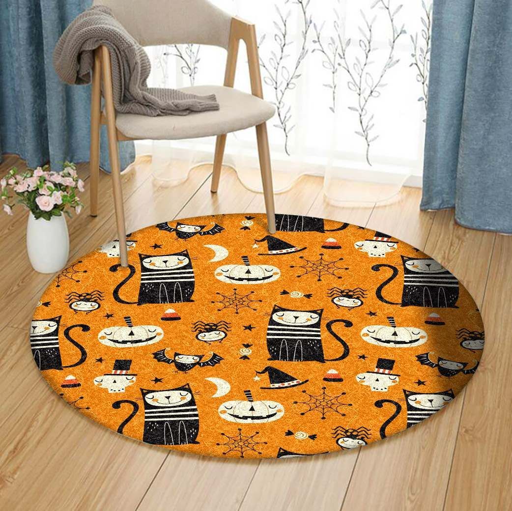 Cat Halloween IE6234 Round Rug BEVR3007