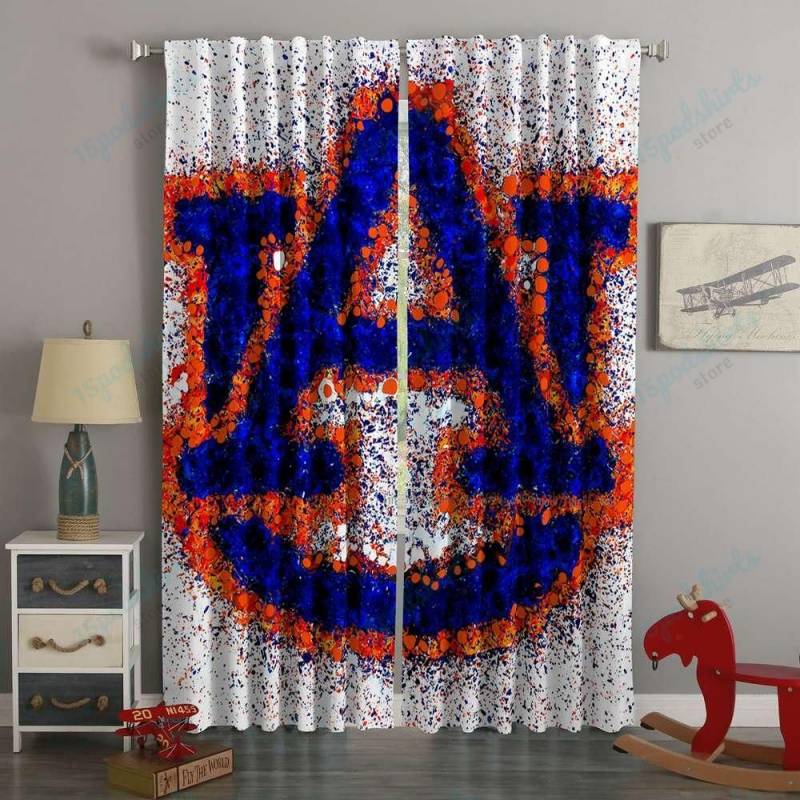 3D Printed Auburn Tigers Style Custom Living Room Curtains