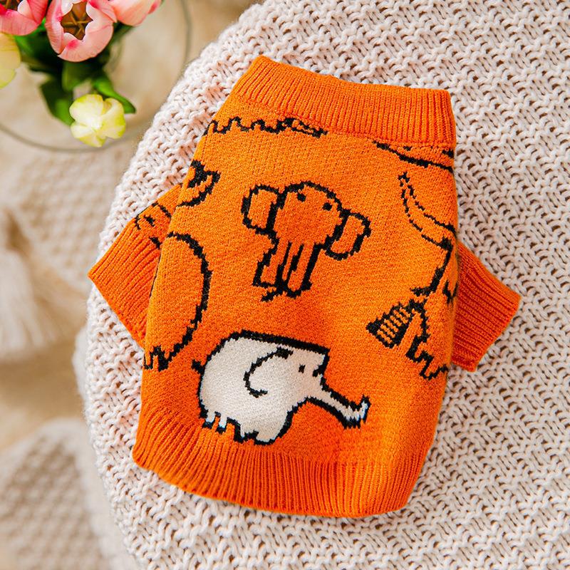 Pet Dog Clothes Elephant Knitting Sweater for Dogs Clothing Cat Small Cute Autumn Winter Boy Girl Chihuahua Pet Products 2022 alx