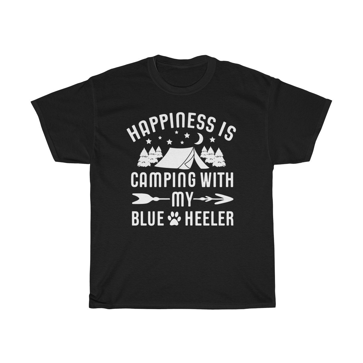 Happiness is Camping with my blue heeler Tshirt