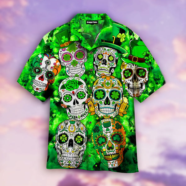 Sugar Skull Saint St Patricks Day Hawaii Shirts For Men Women Ha45602