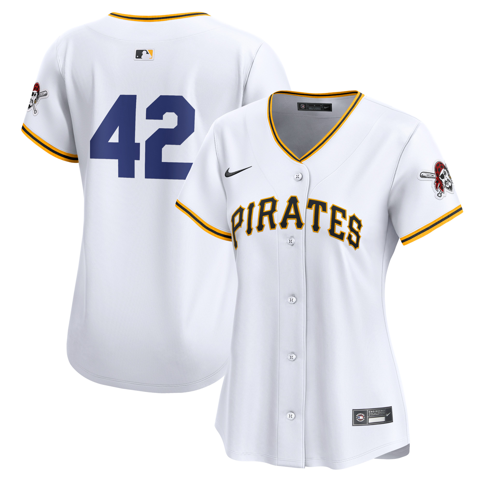 Pittsburgh Pirates Women's 2024 Jackie Robinson Day Home Limited Jersey  White