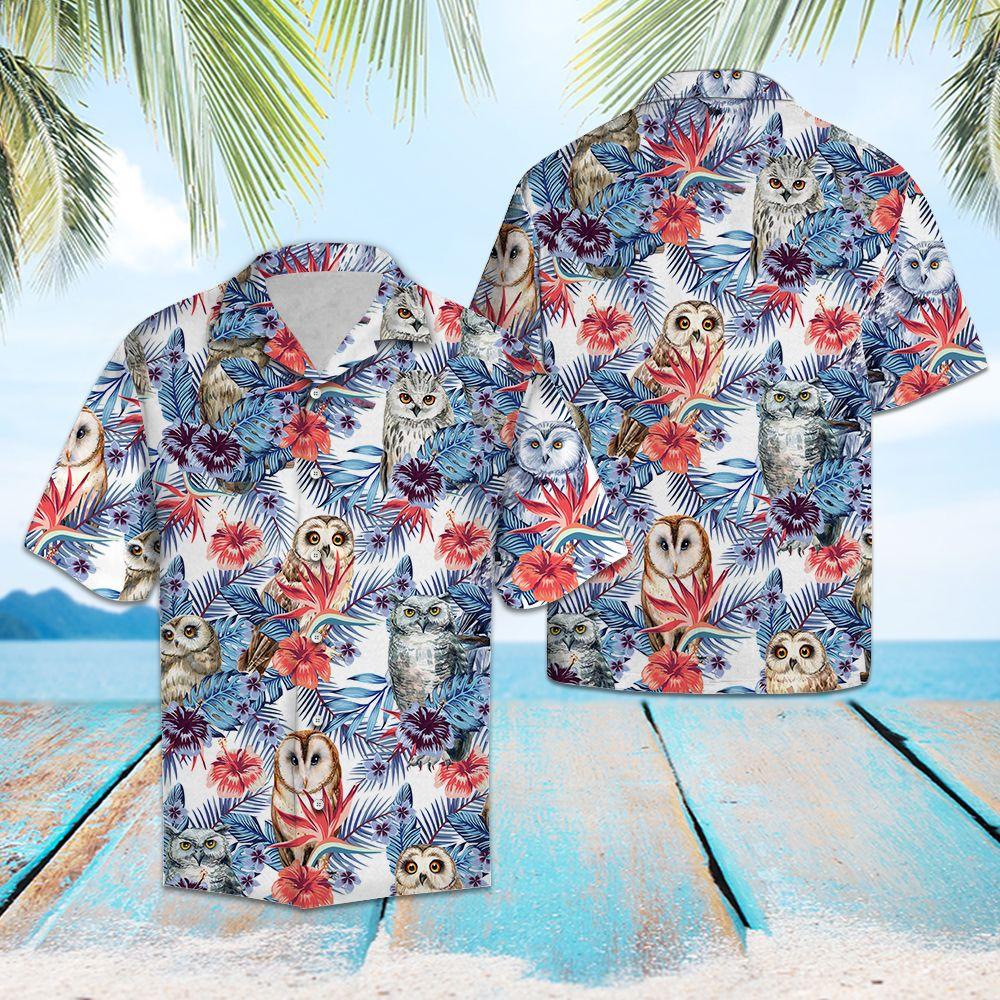 Owl Hibiscus Flower Hawaii Shirt For Hawaii Aloha Ha17563