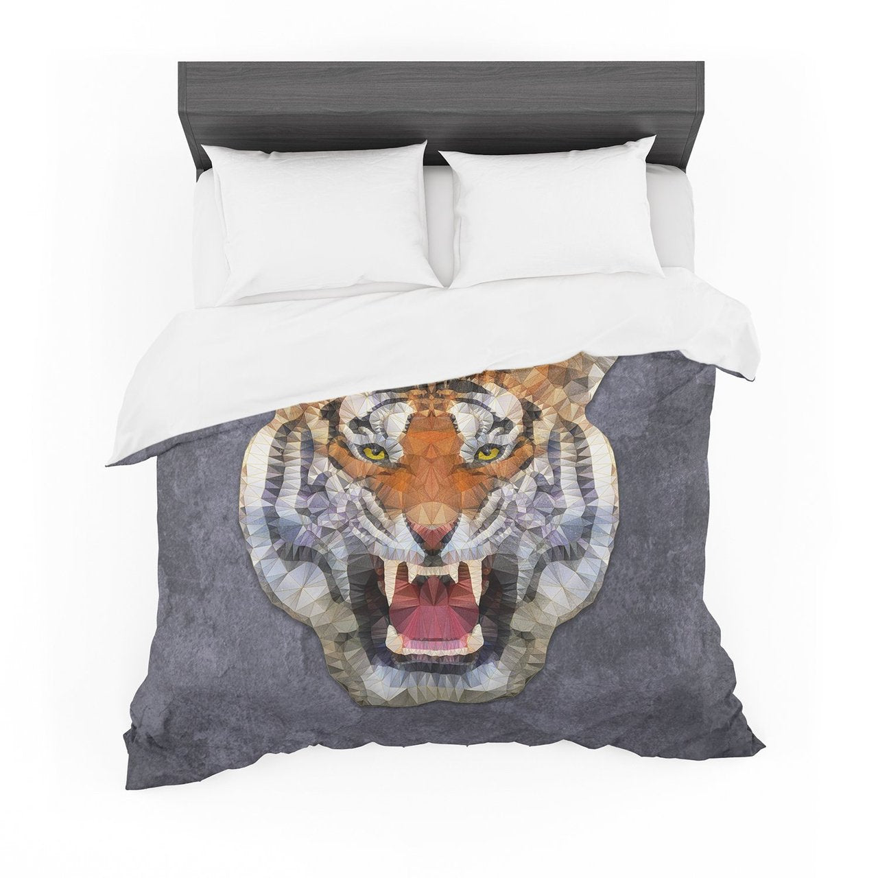 Ancello “Abstract Tiger” Gray Orange Featherweight3D Customize Bedding Set Duvet Cover Setbedroom Set Bedlinen