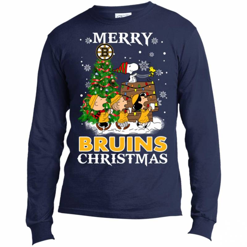 Merry Boston Bruins Christmas Snoopy Ugly Sweater Style Shirts