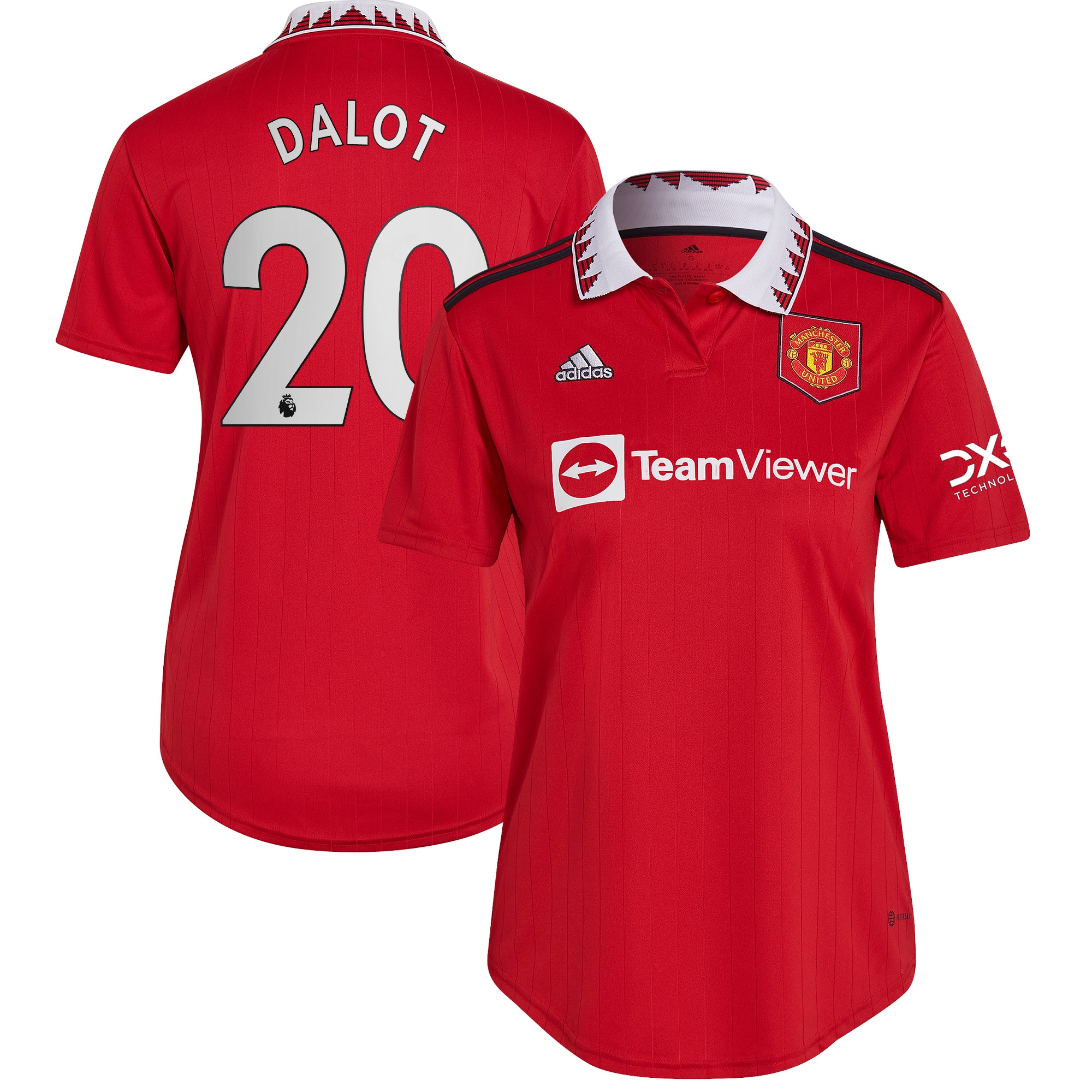 Diogo Dalot Manchester United Women's 2022/23 Home Replica Player Jersey – Red