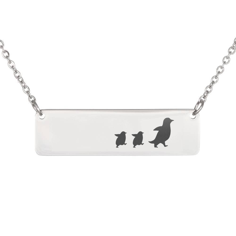 Mama Penguin & 2 Babies – Bar Necklace