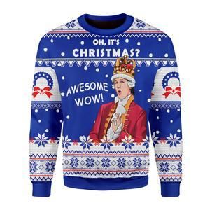 Hamilton King George Musical Ugly Christmas Sweater