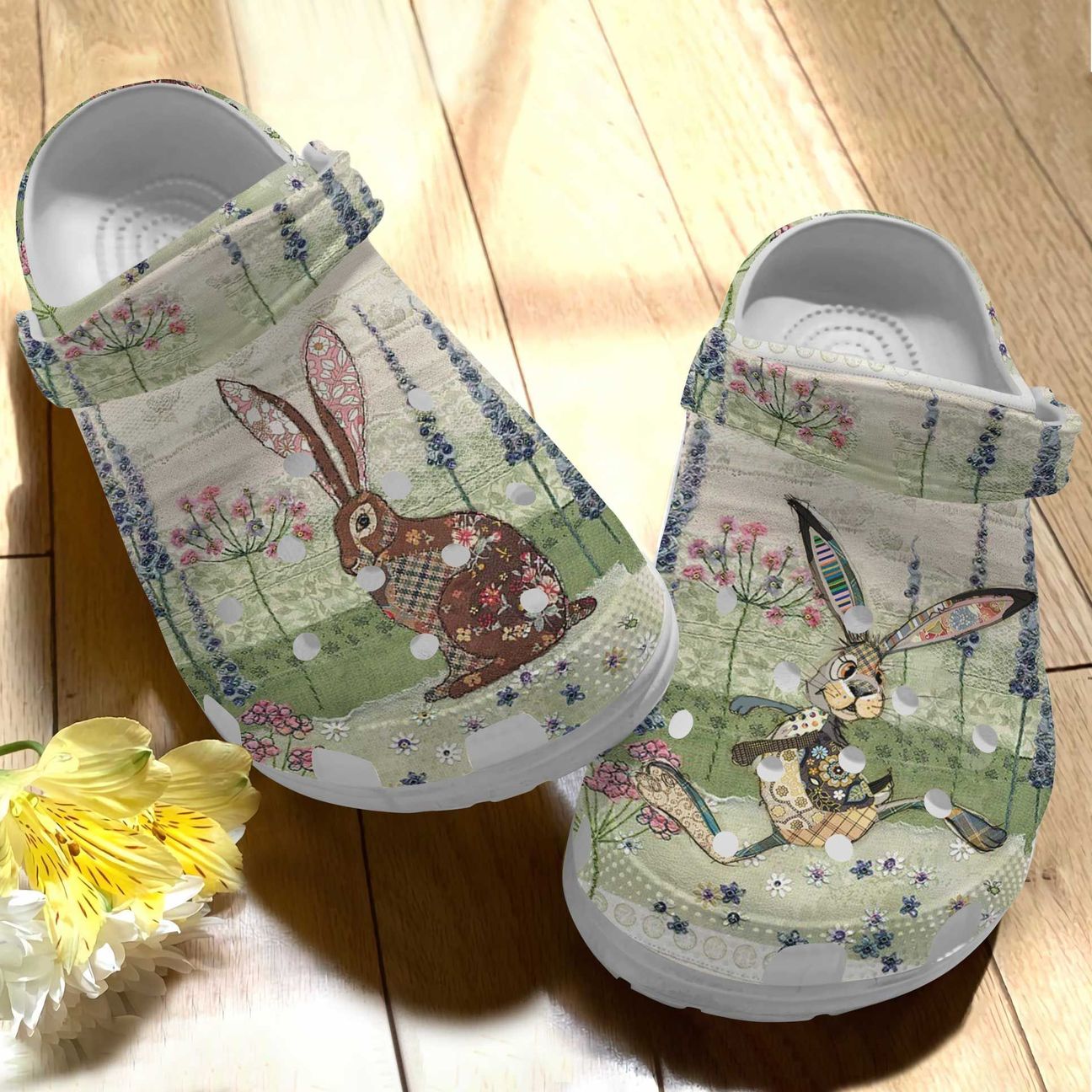 Rabbit Personalized Clog, Custom Name, Text Cute Rabbit, Fashion Style For Women, Men, Kid, Print 3D