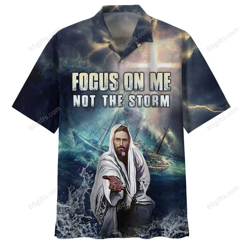 3D Jesus Hawaiian Shirt, Hoodie, Zip Hoodie, Hoodie Dress, Sweatshirt Forcus On Me Not The Storm God Christian All Over Print