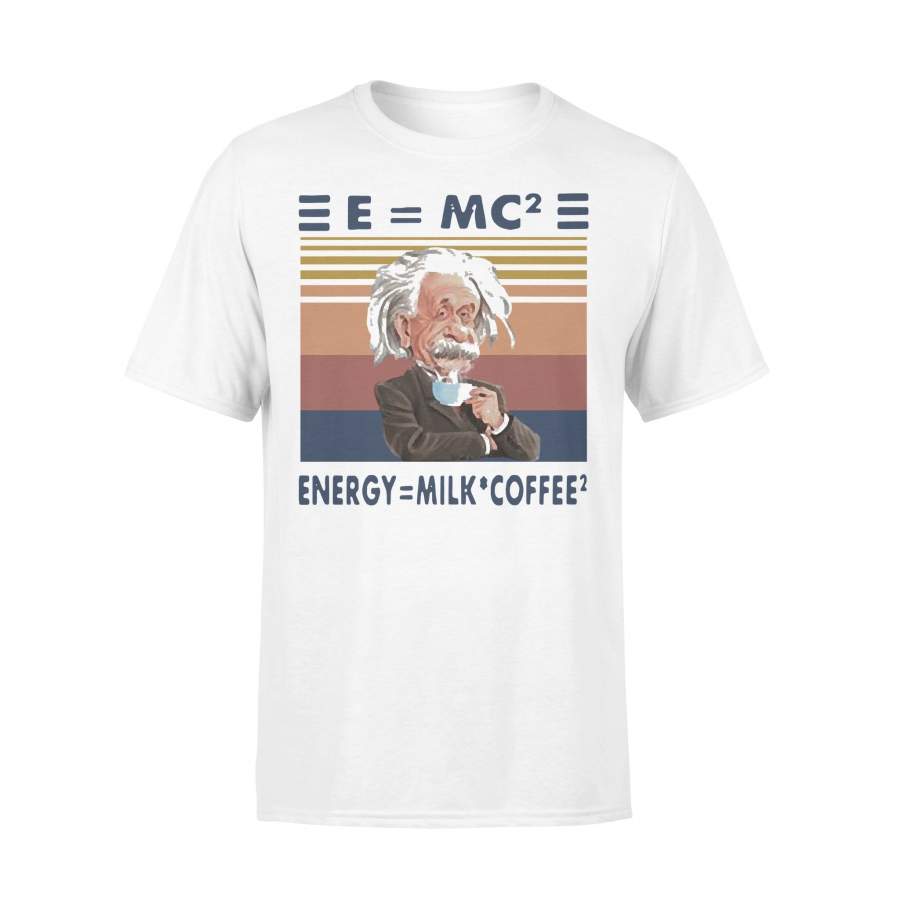 Albert Enstein Energy Equal Milk Coffee Vintage T-Shirt