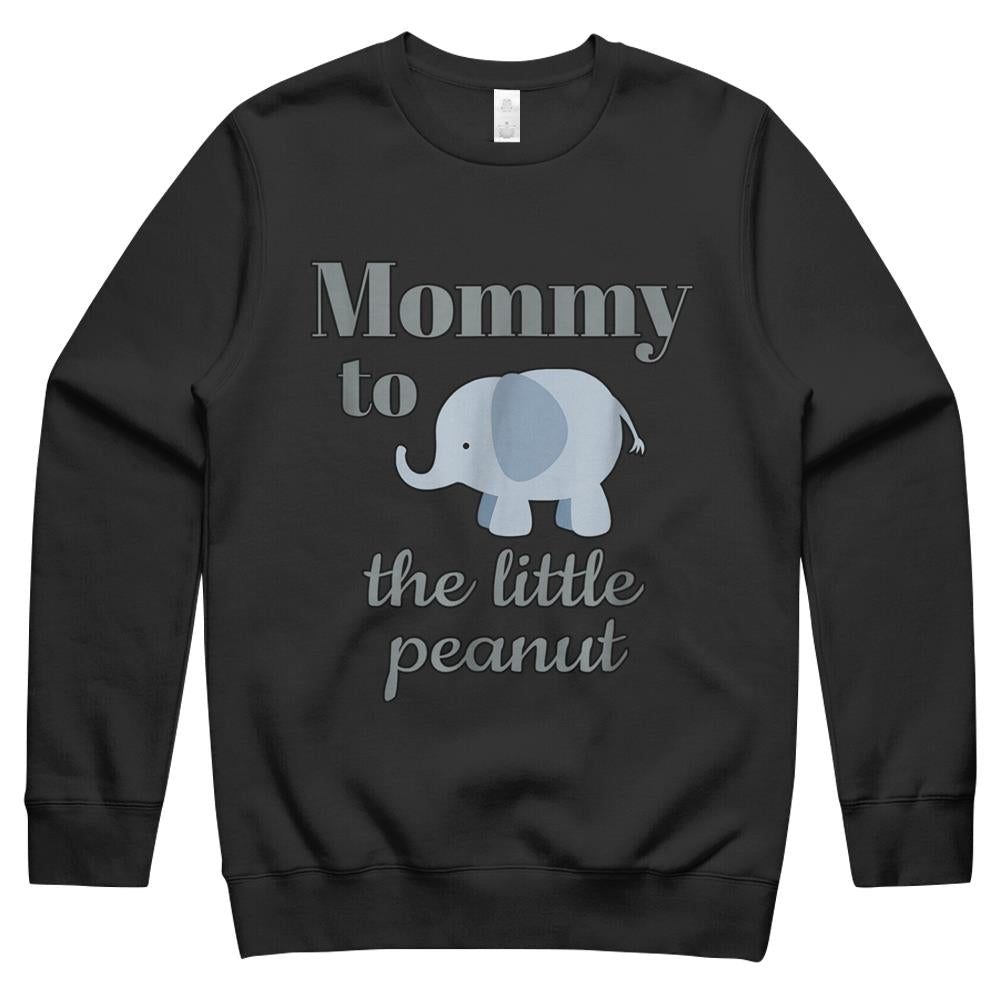 Matching Baby Shower Couples Shirt Elephant Mommy Peanut Crewneck Sweatshirt