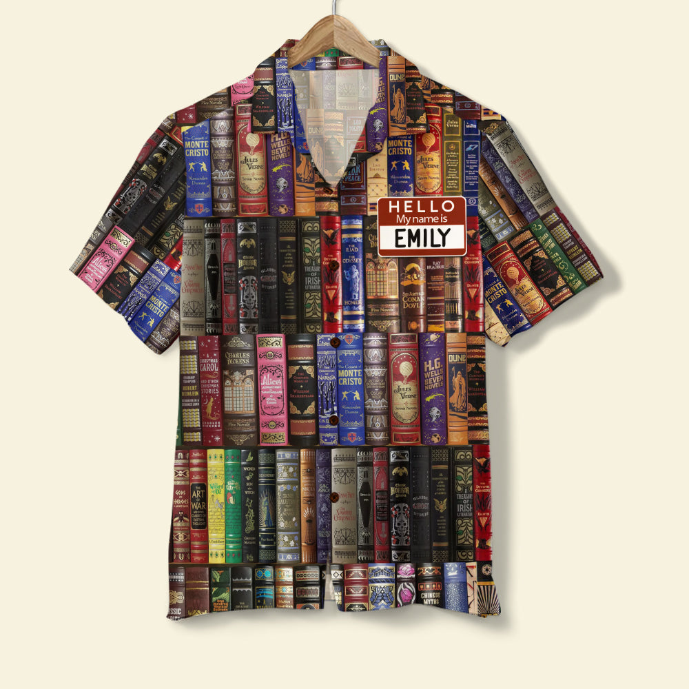 Personalized Book Lover Hawaii Shirt Hello My Name Is Spine Pattern Ha88532