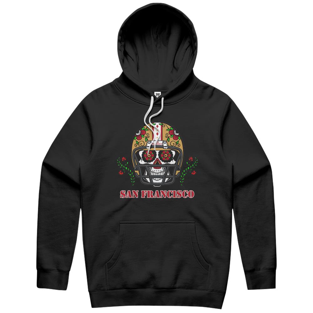 San Francisco Football Helmet Sugar Skull Day Of The Dead Hoodie