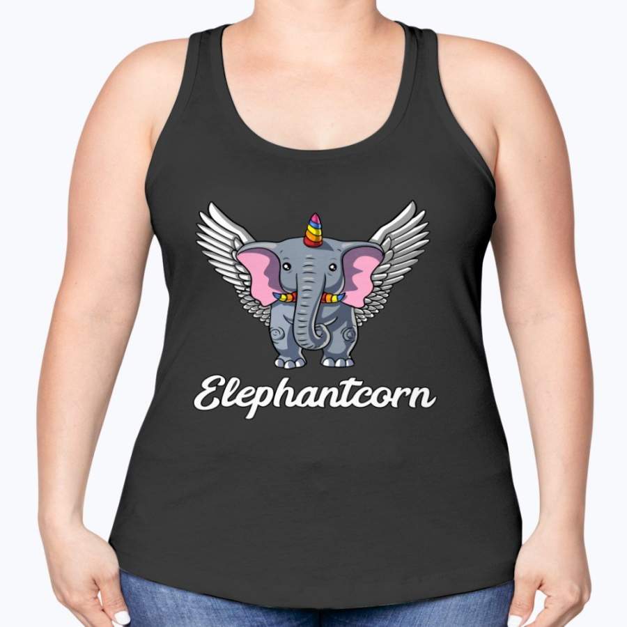 Elephant Unicorn Magical Funny Elephantcorn Next Level Ladies Tank Top T Shirt