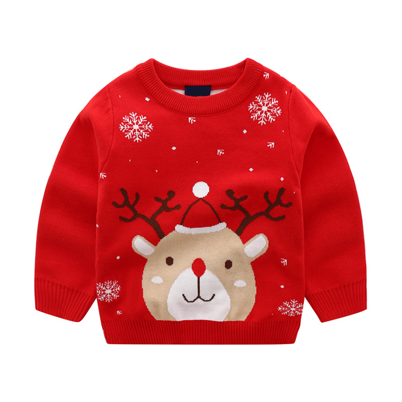 Children Christmas Sweaters Cartoon Sweater For Boys Girls Toddler Kid Baby Clothes Autumn Winter Warm Knit Pullover Top alx