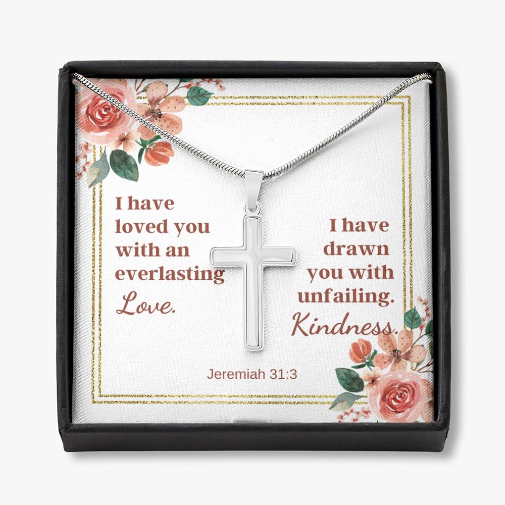 Cross Necklaces With A Bible Verse Card – Jeremiah 31:3