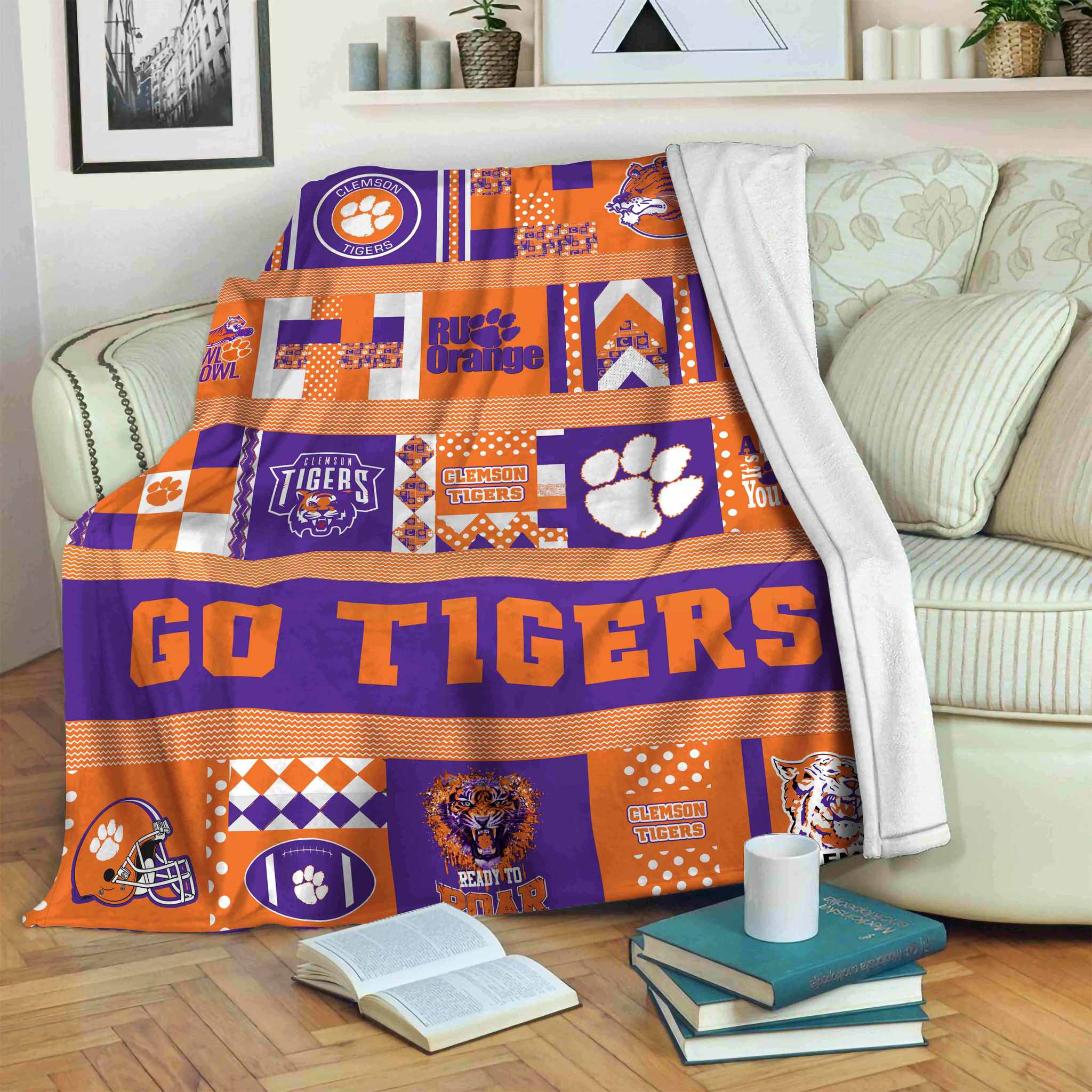 Clemson Tigers 3D Full Printing Blanket V6