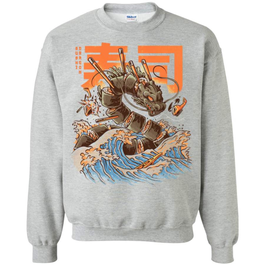 AGR Great Sushi Dragon Crewneck Pullover Sweatshirt