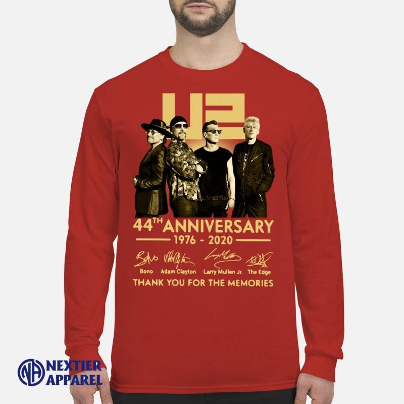 U2 44th Anniversary Thank You For The Memories Signatures Shirt Men’s Long Sleeved T-Shirt