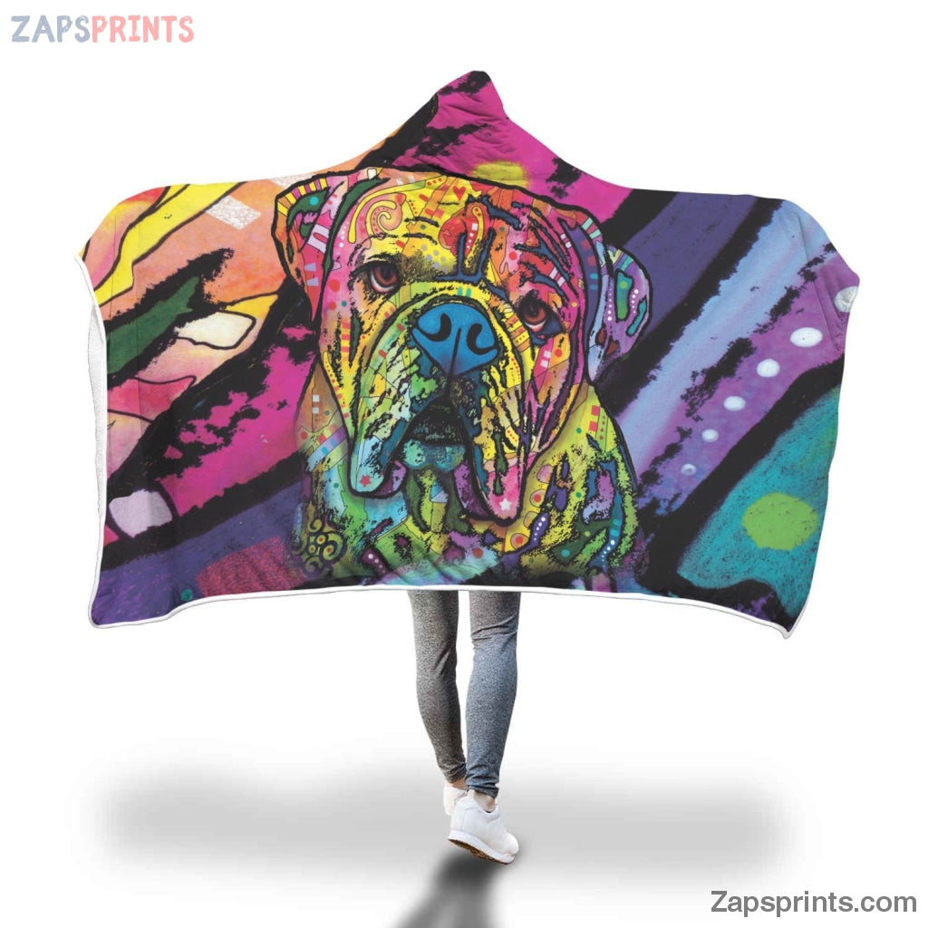 Bulldog Design Hooded Blanket – Dean Russo Art