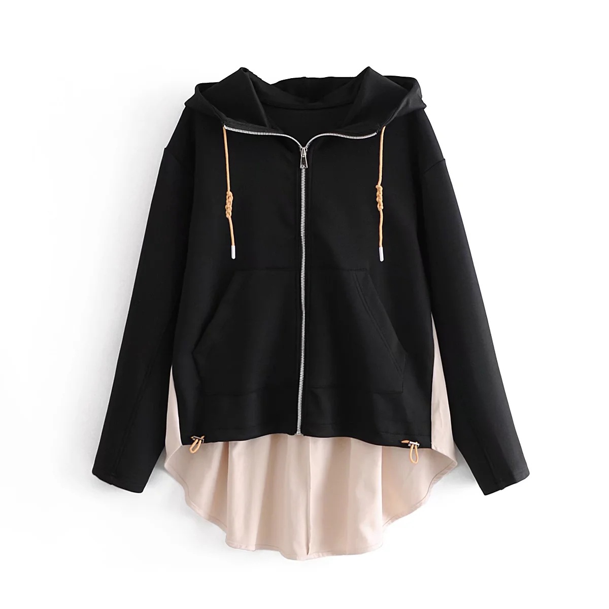 Still black long-sleeved patchwork sweatshirt alx