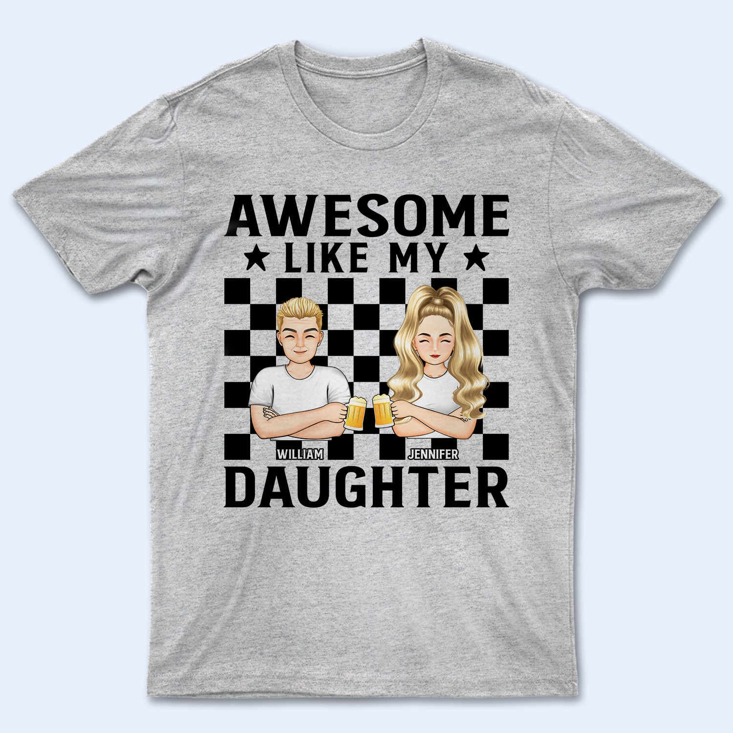 Father Awesome Like My Daughter Son – Gift For Dad – Personalized Custom T Shirt