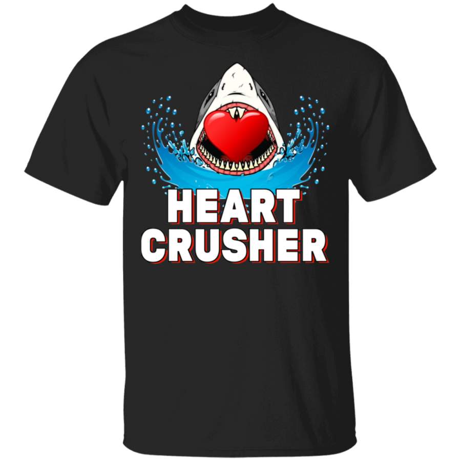 Valentine’s Day Shark Shirt Heart Crusher Funny Valentine’s Day Heart Shark Lover Valentine Gifts T-Shirt