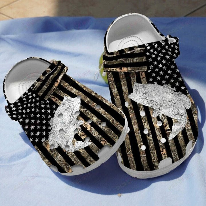 White Shadow Bass Fish Of American Classic Shoes Crocs Clogs