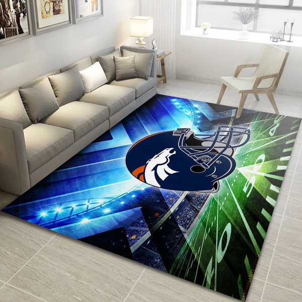 Denver Broncos Area Rug For Gift Art Rug Living Room And Bed Room Rug Home Us Decor