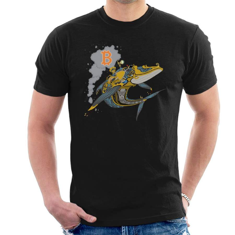 Bitcoin Steampunk Crypto Whale Men’s T-Shirt