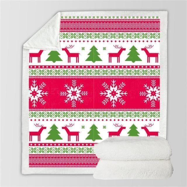 X-Mas Deers X Pine Trees Blanket Christmas Decoration Ideas