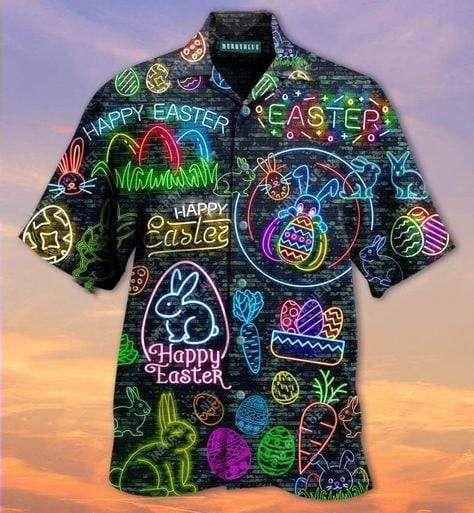 Beach Shirt Hawaii Aloha Shirts Easter Is Unisex Print Short Sleeve Casual Ha80283