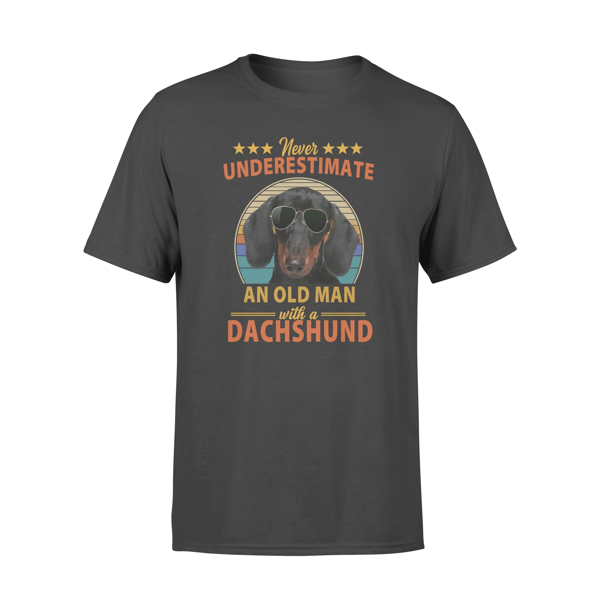 Never Underestimate An Old Man With A Dachshunds – Premium T-shirt